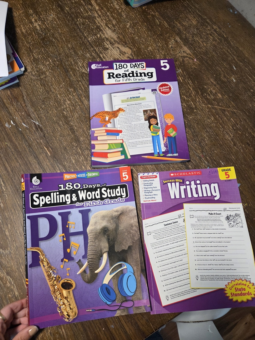Scholastic 5th Grade Reading, Spelling & Writing Workbooks - Purple